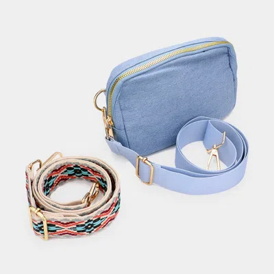 Fashnzfab Interchangeable Strap Denim Sling Bag / Fanny Pack / Belt Bag In Multi