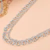 Fashnzfab Interlocking Double Chain Necklace In Brown