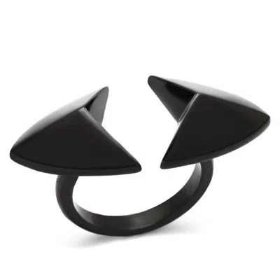 Fashnzfab Ip Black(ion Plating) Stainless Steel Ring With No Stone