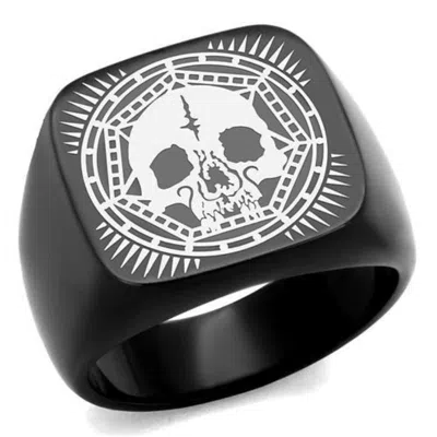 Fashnzfab Ip Black(ion Plating) Stainless Steel Ring With No Stone