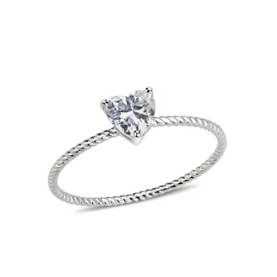 Fashnzfab Ip Gold(ion Plating) Stainless Steel Ring With Aaa Grade Cz In Clear In Silver