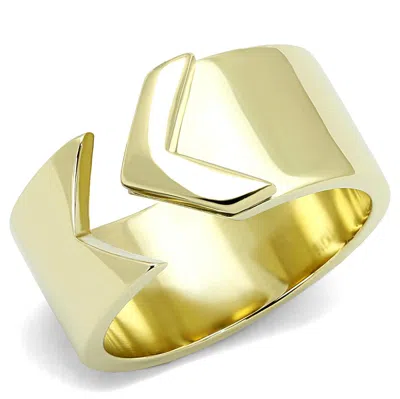 Fashnzfab Ip Gold(ion Plating) Stainless Steel Ring With No Stone