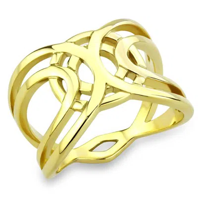 Fashnzfab Ip Gold(ion Plating) Stainless Steel Ring With No Stone
