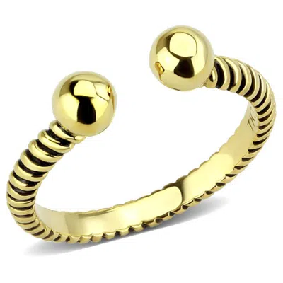 Fashnzfab Ip Gold(ion Plating) Stainless Steel Ring With No Stone