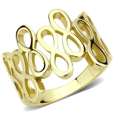 Fashnzfab Ip Gold(ion Plating) Stainless Steel Ring With No Stone