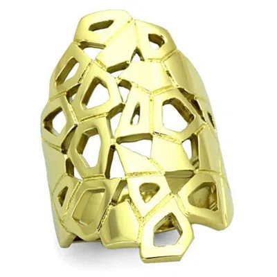 Fashnzfab Ip Gold(ion Plating) Stainless Steel Ring With No Stone