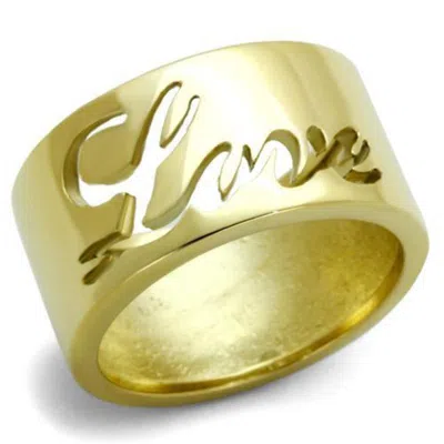 Fashnzfab Ip Gold(ion Plating) Stainless Steel Ring With No Stone
