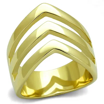 Fashnzfab Ip Gold(ion Plating) Stainless Steel Ring With No Stone