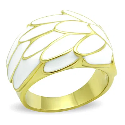 Fashnzfab Ip Gold(ion Plating) Stainless Steel Ring With No Stone In Multi