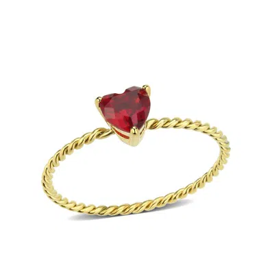 Fashnzfab Ip Gold(ion Plating) Stainless Steel Ring With Synthetic In Siam