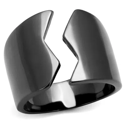 Fashnzfab Ip Light Black Stainless Steel Ring With No Stone
