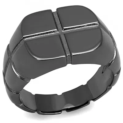 Fashnzfab Ip Light Black Stainless Steel Ring With No Stone