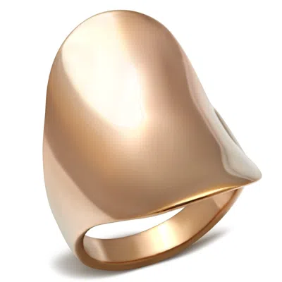 Fashnzfab Ip Rose Gold(ion Plating) Brass Ring With No Stone