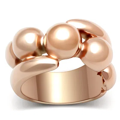 Fashnzfab Ip Rose Gold(ion Plating) Brass Ring With No Stone