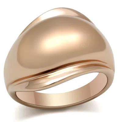 Fashnzfab Ip Rose Gold(ion Plating) Brass Ring With No Stone