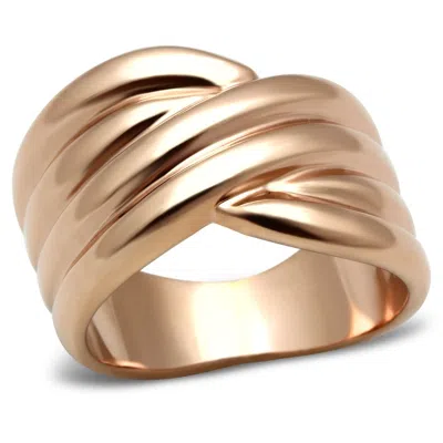 Fashnzfab Ip Rose Gold(ion Plating) Brass Ring With No Stone In Multi