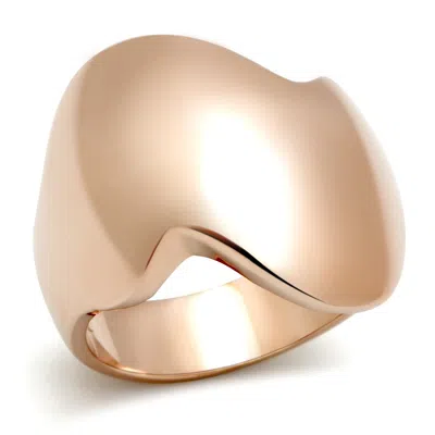 Fashnzfab Ip Rose Gold(ion Plating) Brass Ring With No Stone In Neutral