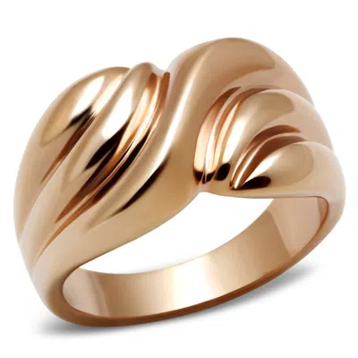 Fashnzfab Ip Rose Gold(ion Plating) Brass Ring With No Stone In Neutral
