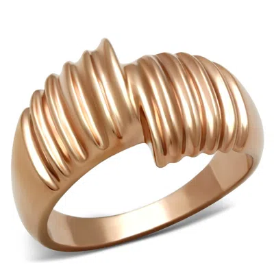 Fashnzfab Ip Rose Gold(ion Plating) Brass Ring With No Stone In Red