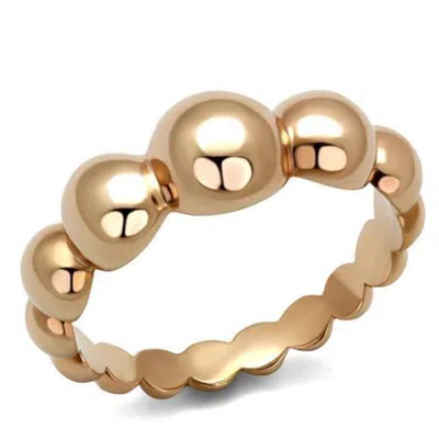 Fashnzfab Ip Rose Gold(ion Plating) Stainless Steel Ring With No Stone