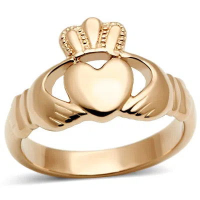 Fashnzfab Ip Rose Gold(ion Plating) Stainless Steel Ring With No Stone