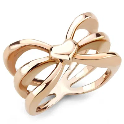 Fashnzfab Ip Rose Gold(ion Plating) Stainless Steel Ring With No Stone
