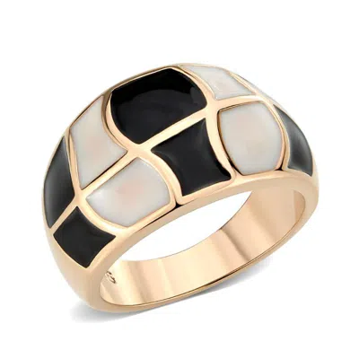 Fashnzfab Ip Rose Gold(ion Plating) Stainless Steel Ring With Nostone In No Stone
