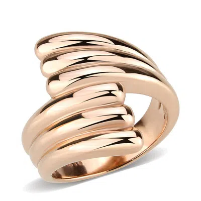 Fashnzfab Ip Rose Gold(ion Plating) Stainless Steel Ring With Nostone In No Stone