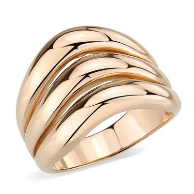 Fashnzfab Ip Rose Gold(ion Plating) Stainless Steel Ring With Nostone In No Stone In Multi