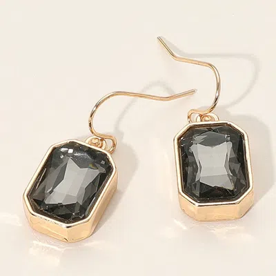 Fashnzfab Iridescent Faceted Drop Dangle Earrings In Black