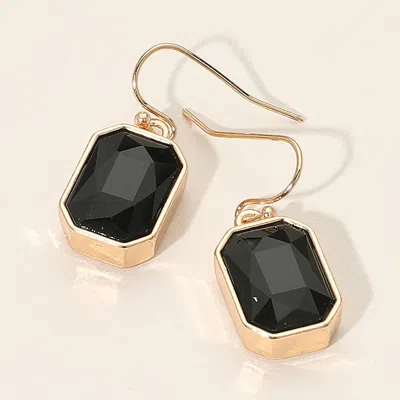 Fashnzfab Iridescent Faceted Drop Dangle Earrings In Black