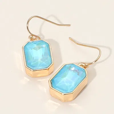 Fashnzfab Iridescent Faceted Drop Dangle Earrings In Blue