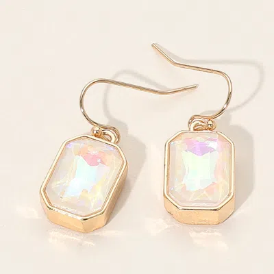 Fashnzfab Iridescent Faceted Drop Dangle Earrings In Gold