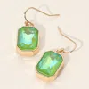 Fashnzfab Iridescent Faceted Drop Dangle Earrings In Green