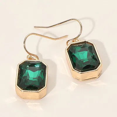 Fashnzfab Iridescent Faceted Drop Dangle Earrings In Green