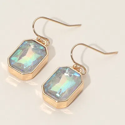 Fashnzfab Iridescent Faceted Drop Dangle Earrings In Multi