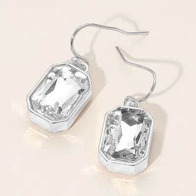 Fashnzfab Iridescent Faceted Drop Dangle Earrings In Metallic