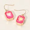 Fashnzfab Iridescent Faceted Drop Dangle Earrings In Pink