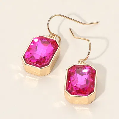 Fashnzfab Iridescent Faceted Drop Dangle Earrings In Pink