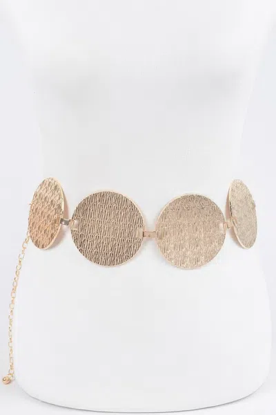 Fashnzfab Iron Circular Plated Belt In Gold