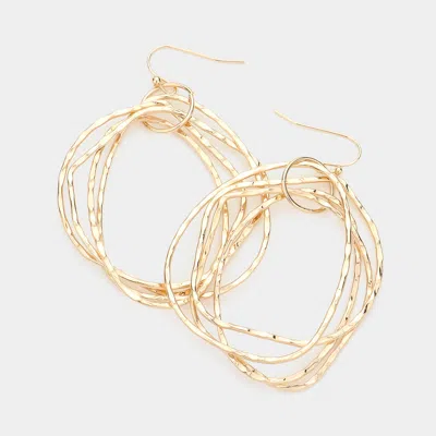 Fashnzfab Irregular Open Metal Link Dangle Earrings In Gold