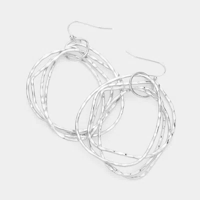 Fashnzfab Irregular Open Metal Link Dangle Earrings In Multi