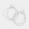Fashnzfab Irregular Open Metal Link Dangle Earrings In Silver