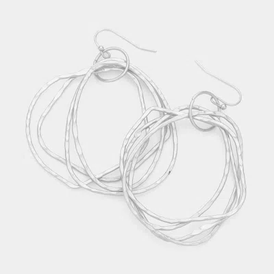 Fashnzfab Irregular Open Metal Link Dangle Earrings In Silver