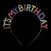 Fashnzfab It Is My Birthday Rhinestone Headband In Multi