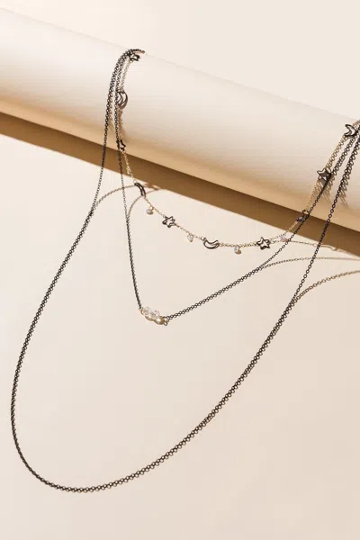 Fashnzfab It's Like Thunder Layered Necklace In Metallic