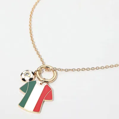 Fashnzfab Italy Soccer Ball Jersey Charm Toggle Pendant Necklace In Multi