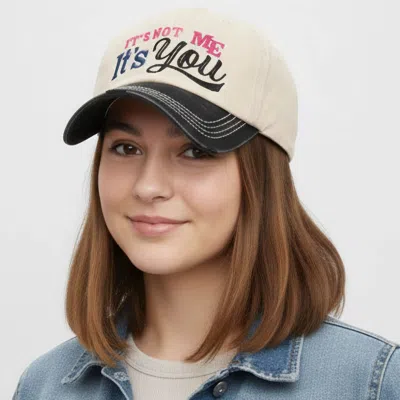 Fashnzfab Its Not Me Its You Message Embroidered Bold Stitch Baseball Cap In Multi