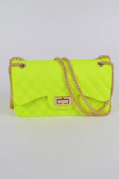 Fashnzfab Jelly Classic Quilted Shape Clutch In Yellow