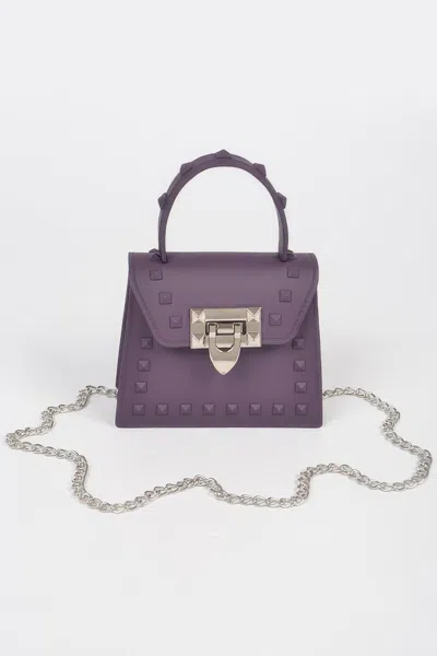 Fashnzfab Jelly Mini Handle Bag In Purple